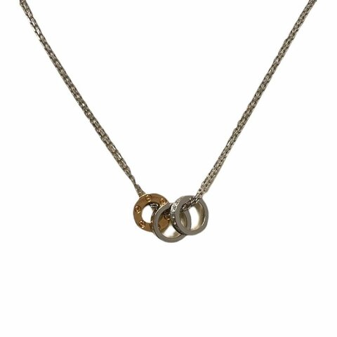 CAERTIER 卡地亞 LOVE 鑽石三環項鍊 K18 白金/黃金/玫瑰金