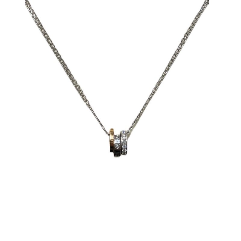 CAERTIER 卡地亞 LOVE 鑽石三環項鍊 K18 白金/黃金/玫瑰金-1