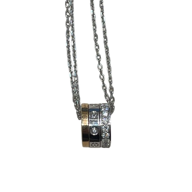 CAERTIER 卡地亞 LOVE 鑽石三環項鍊 K18 白金/黃金/玫瑰金-7