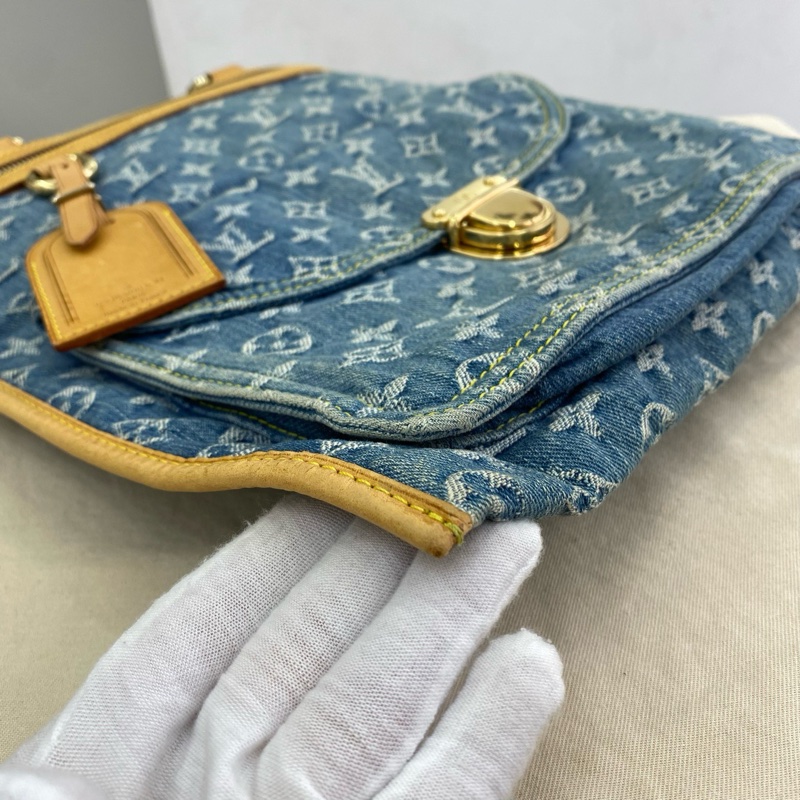 LV丹寧琴譜 絕版復古tote 限量絕版牛仔-3