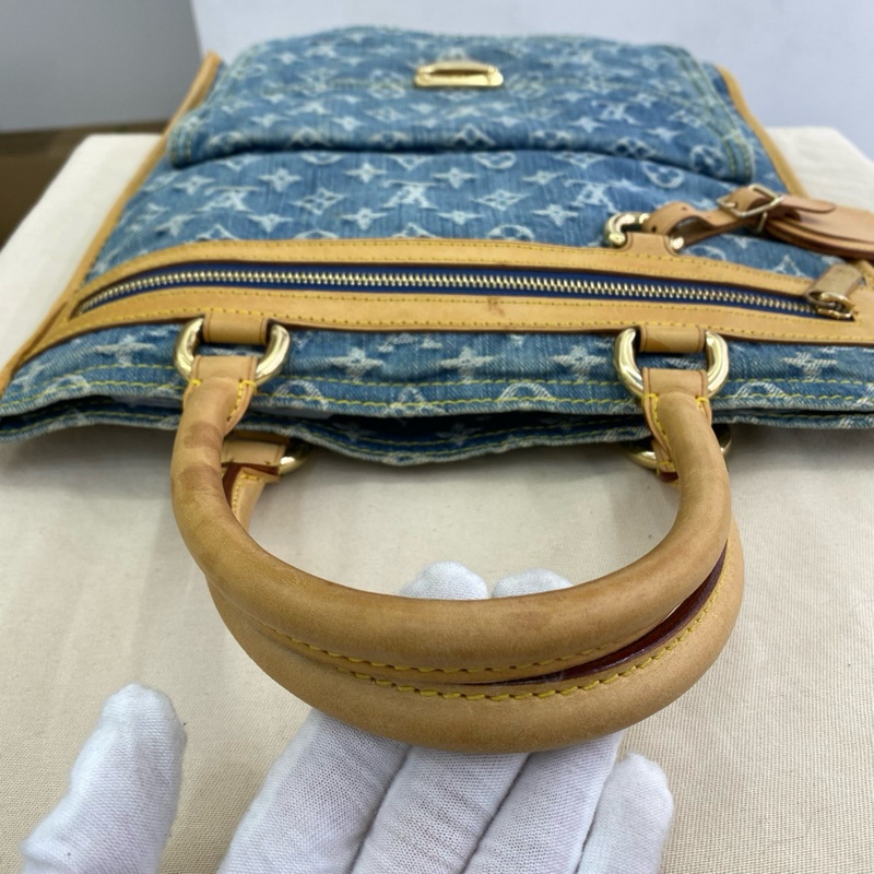 LV丹寧琴譜 絕版復古tote 限量絕版牛仔-4