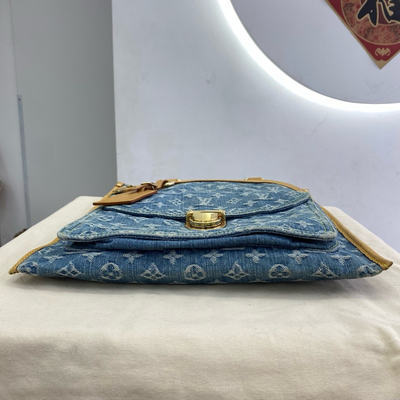 LV丹寧琴譜 絕版復古tote 限量絕版牛仔-9