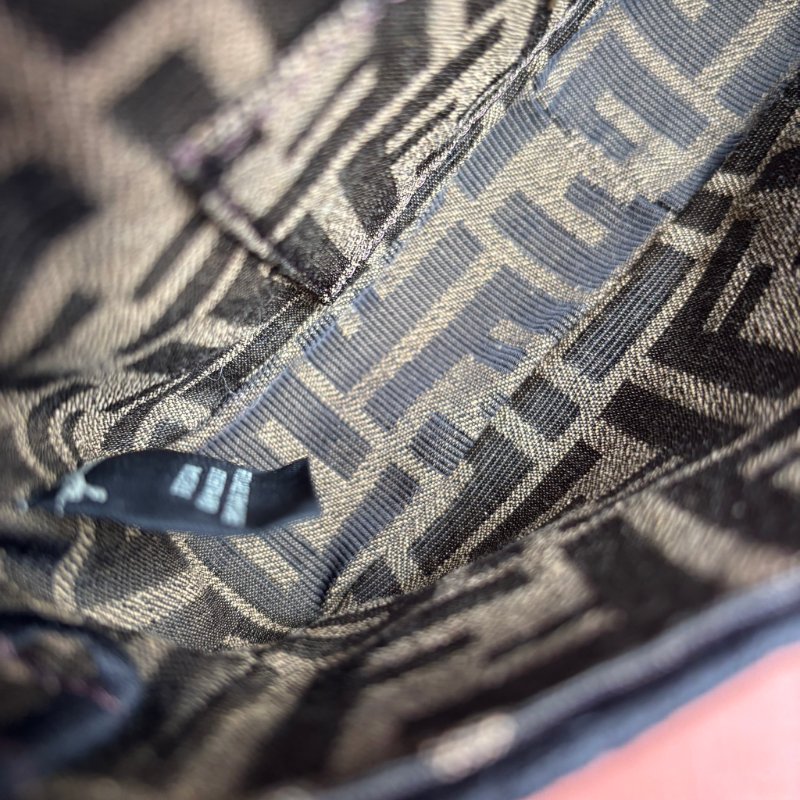 ::FENDI:: Baguette 棕色FF提花布料 迷你法棍 MINI鏈包 手提包-14