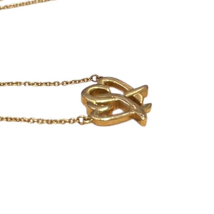 TIFFANY&CO. 蒂芙尼 緞帶雙心項鍊 K18YG-4