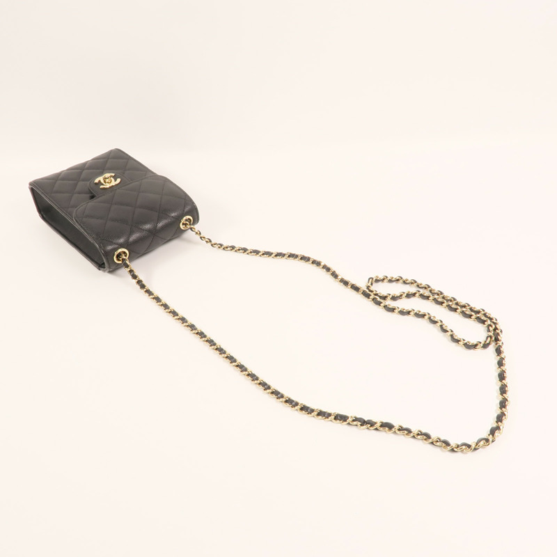 CHANEL 牛皮皮革Phone Bag金扣鏈帶肩背袋-7