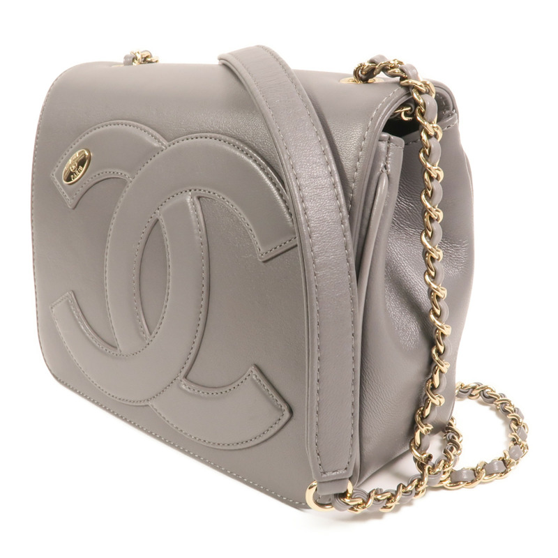 CHANEL 牛皮皮革CC Mania Flap Bag金扣鏈帶肩背袋-2