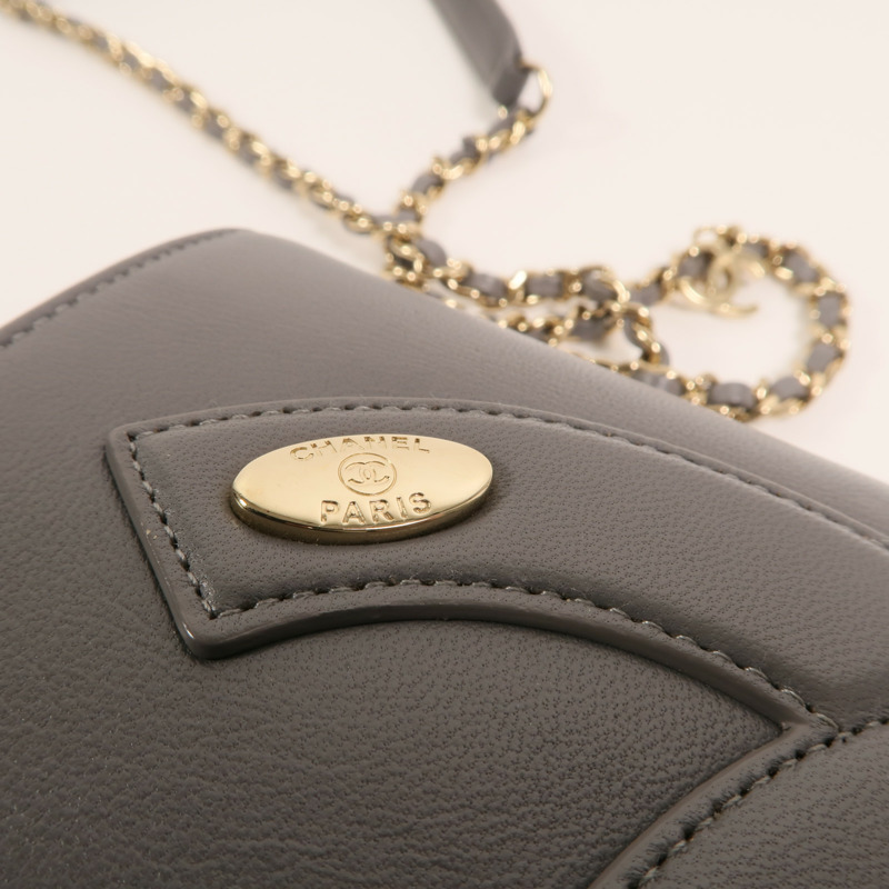 CHANEL 牛皮皮革CC Mania Flap Bag金扣鏈帶肩背袋-9