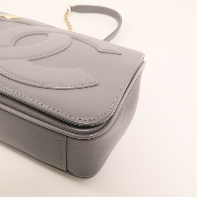 CHANEL 牛皮皮革CC Mania Flap Bag金扣鏈帶肩背袋-11