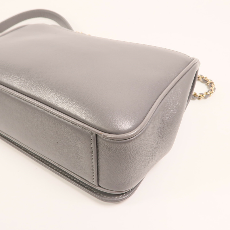 CHANEL 牛皮皮革CC Mania Flap Bag金扣鏈帶肩背袋-13