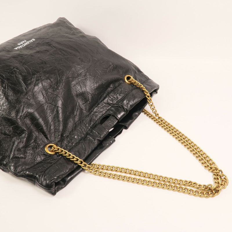 BALENCIAGA 牛皮皮革Crush Small金扣鏈帶肩背袋-7