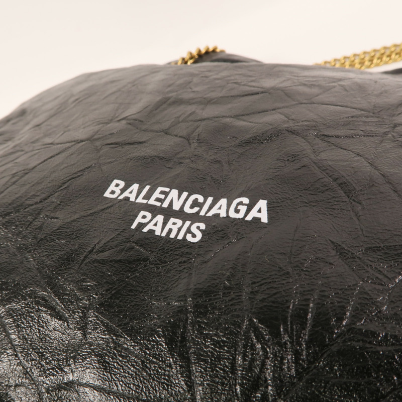 BALENCIAGA 牛皮皮革Crush Small金扣鏈帶肩背袋-9