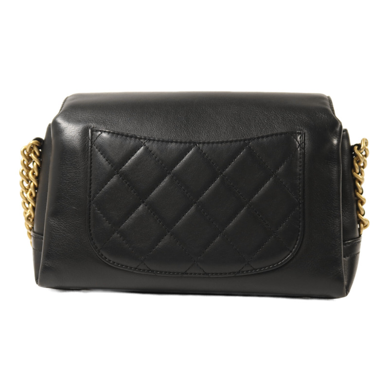 CHANEL 羊皮皮革Chain Shoulder金扣鏈帶肩背袋-1