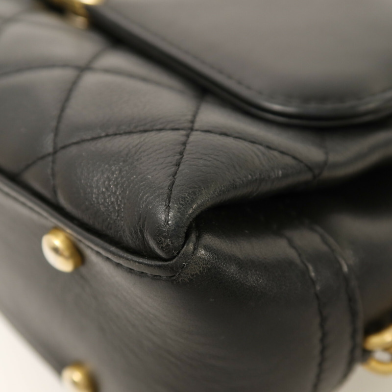 CHANEL 羊皮皮革Chain Shoulder金扣鏈帶肩背袋-10