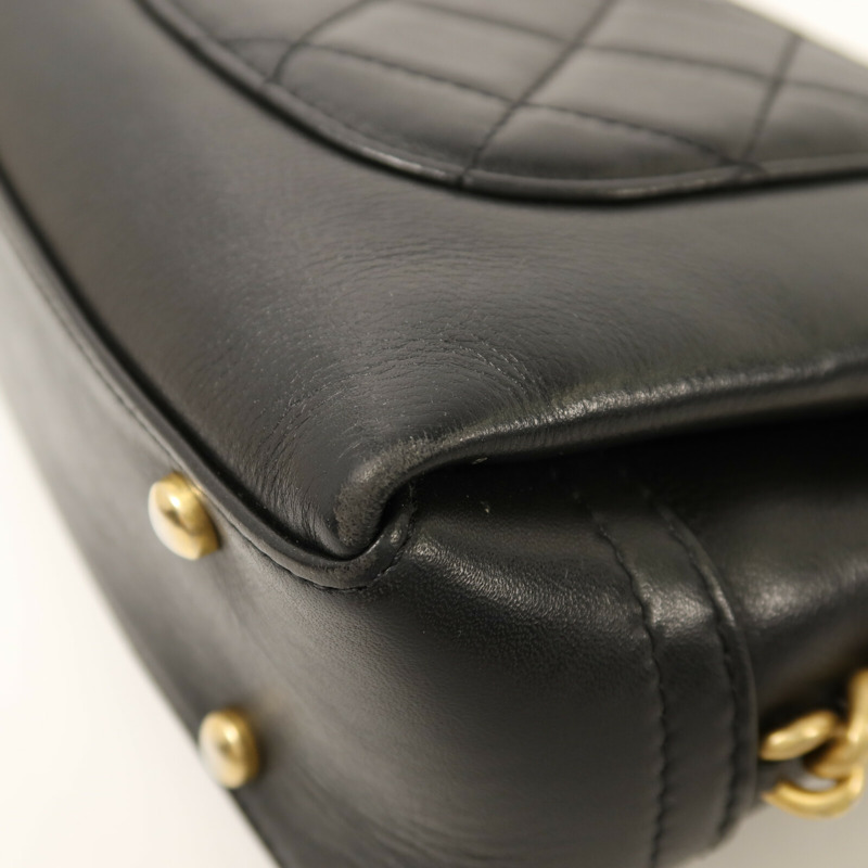 CHANEL 羊皮皮革Chain Shoulder金扣鏈帶肩背袋-12