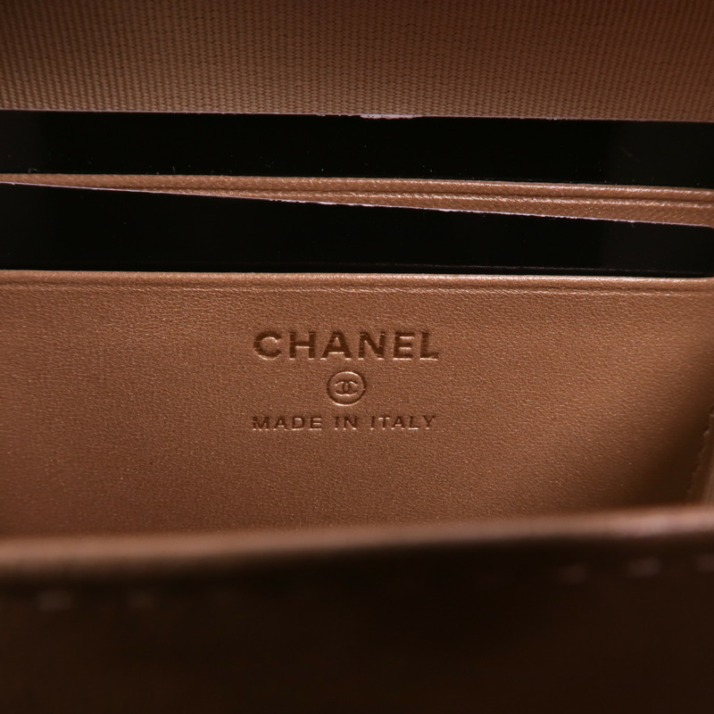 CHANEL 羊皮皮革Camera Gold Ball金扣鏈帶肩背袋-5