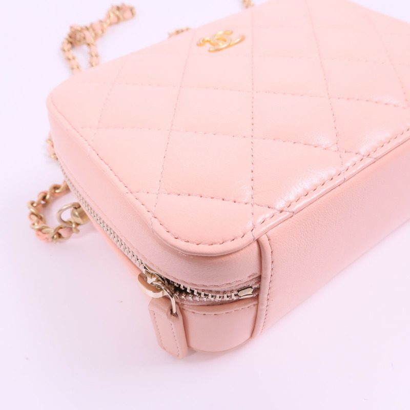 CHANEL 羊皮皮革Camera Gold Ball金扣鏈帶肩背袋-12