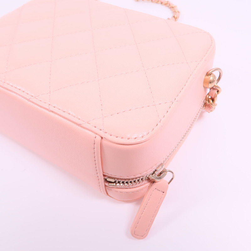 CHANEL 羊皮皮革Camera Gold Ball金扣鏈帶肩背袋-13