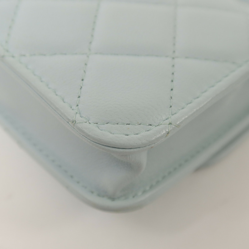 CHANEL 羊皮皮革Top Handle Flap金扣鏈帶手挽肩背兩用袋-15