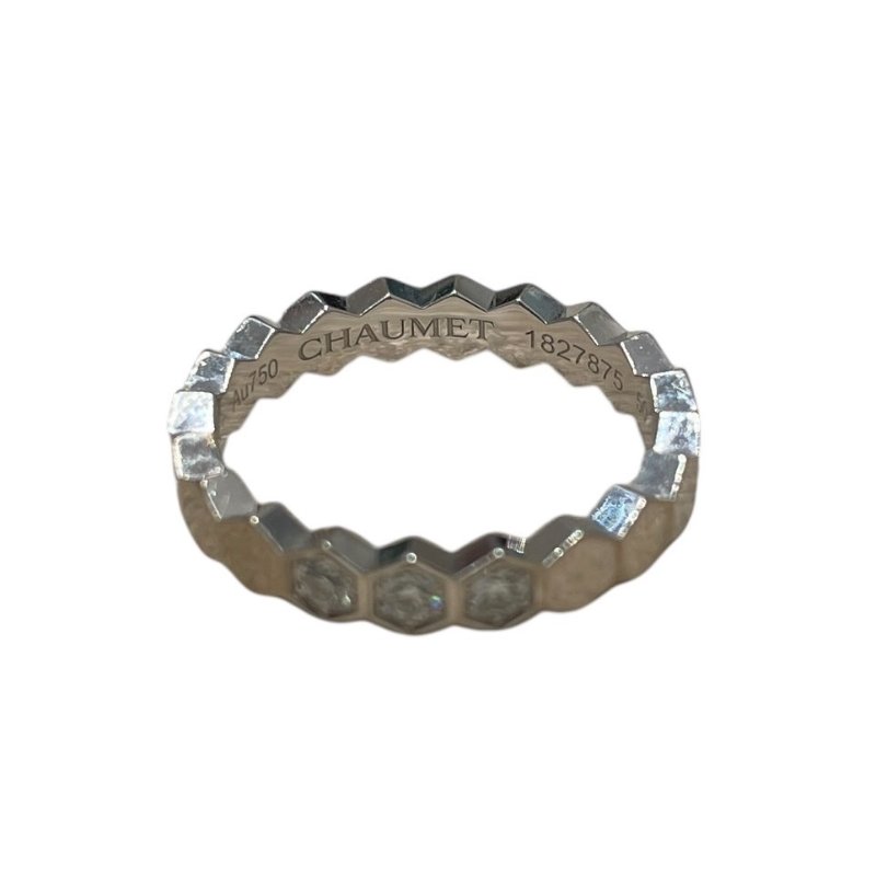 CHAUMET 尚美 BEE DE CHAUMET 083360 蜂巢鑽石戒指 K18WG 50碼-1