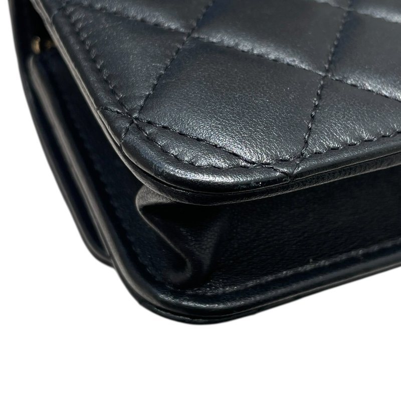 CHANEL 香奈兒 COCO HANDEL 珍珠裝飾迷你包 皮革 黑色 金釦-8