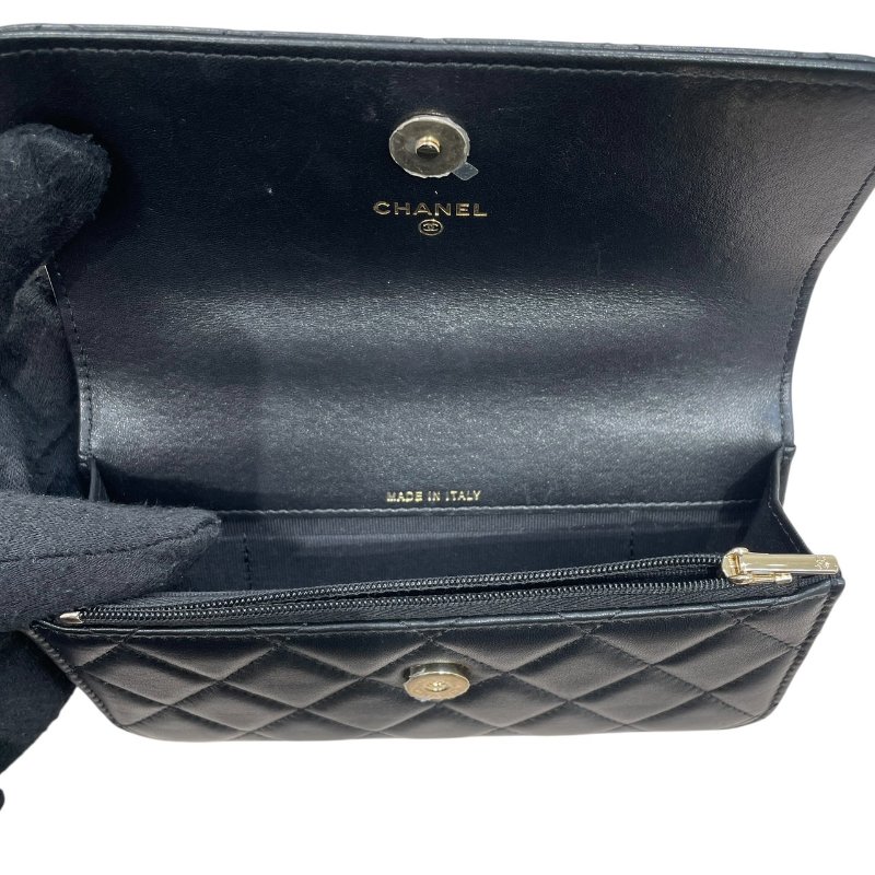 CHANEL 香奈兒 COCO HANDEL 珍珠裝飾迷你包 皮革 黑色 金釦-13