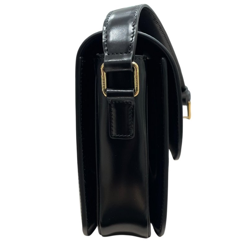 CELINE 思琳 TEEN TRIOMPHE 凱旋門肩背包 皮革 黑色 金釦-4