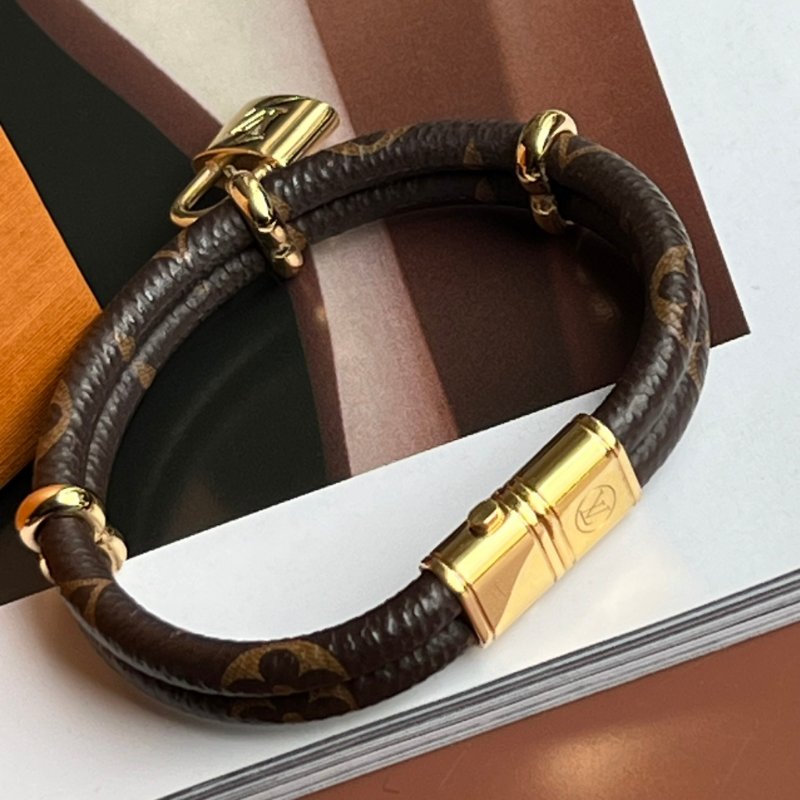 ::LOUIS VUITTON:: LV M8109E Keep It Twice 經典花紋鎖頭手環-5
