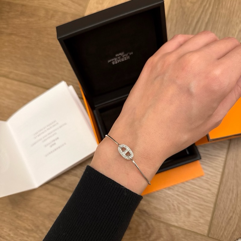 愛馬仕豬鼻子滿鑽手鐲-4
