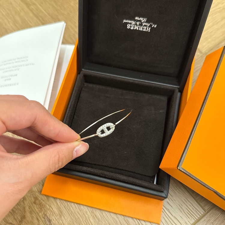 愛馬仕豬鼻子滿鑽手鐲-5