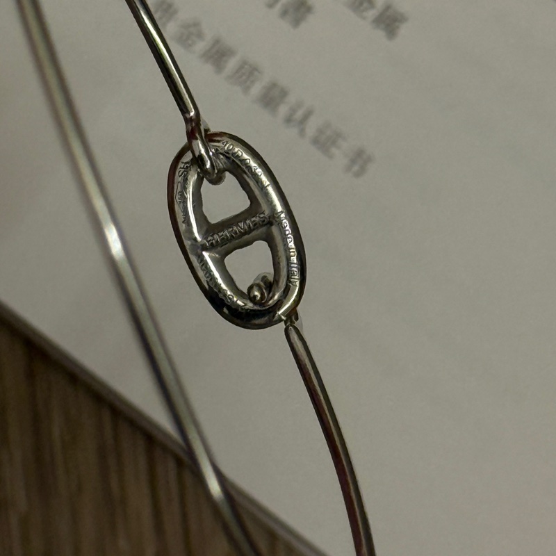 愛馬仕豬鼻子滿鑽手鐲-7