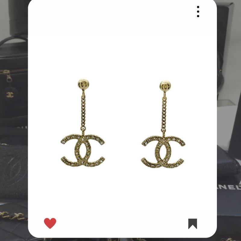 🛍️🎁 26 🔥 3月新品上架 💘 香奈兒 Chanel 金色CC水鑽耳環 🔥 香奈兒熱賣款 香奈兒經典款 耳環 CHANEL EARRING-1
