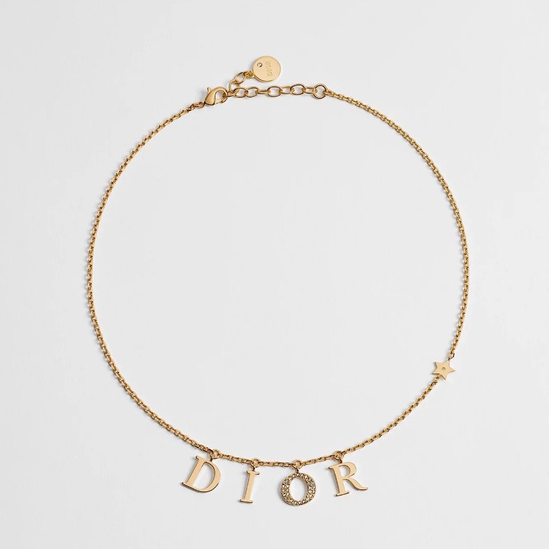 ::Christian Dior:: 金字鑲鑽小星星項鍊 Dio r evolution Crystal Charm-0