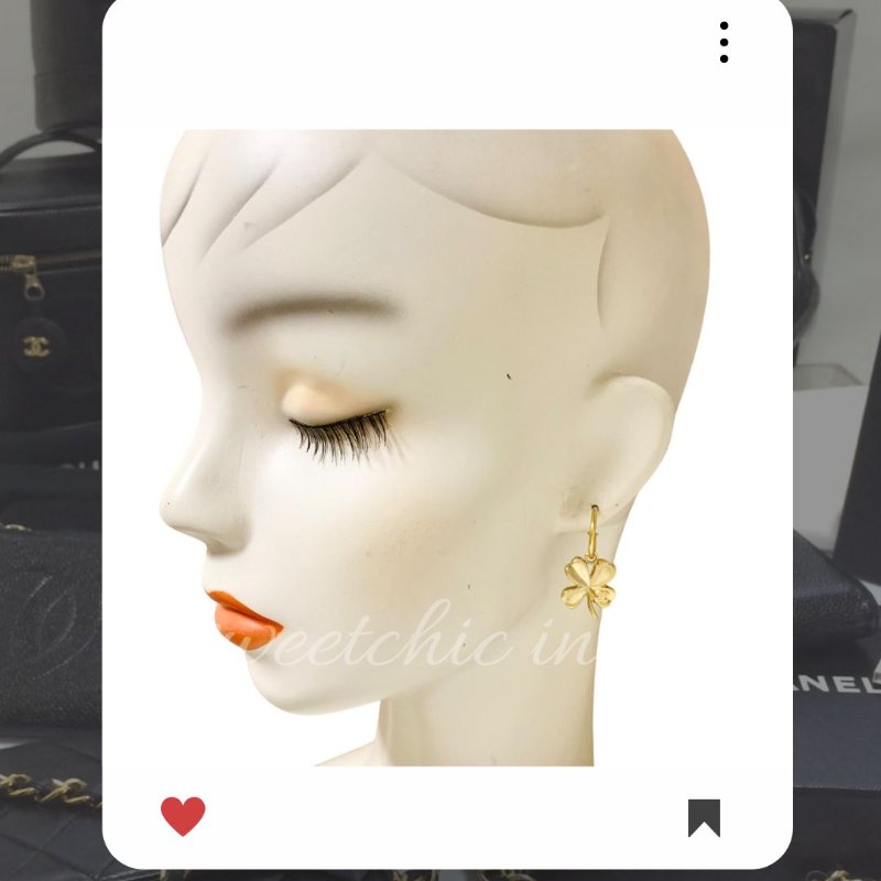 🛍️🎁 26 🔥 3月新品上架 💘 香奈兒 Chanel 金色四葉草金色耳環🔥 香奈兒熱賣款 香奈兒經典款 耳環 CHANEL EARRING-4