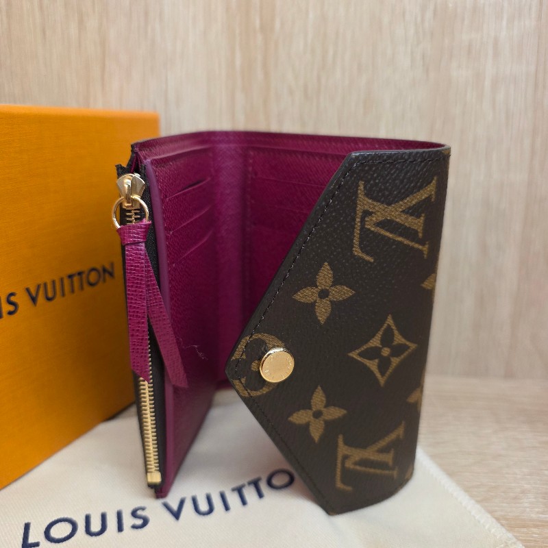 [LV專櫃銷量最好短夾,品況優😍] LV老花金釦Victorine短夾-6
