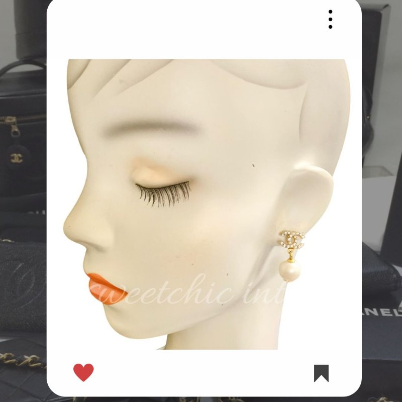 🛍️🎁 26 🔥 3月新品上架 💘 香奈兒 Chanel 金色CC水鑽珍珠款耳環 🔥 香奈兒熱賣款 香奈兒經典款 耳環 CHANEL EARRING-4