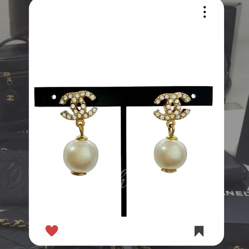 🛍️🎁 26 🔥 3月新品上架 💘 香奈兒 Chanel 金色CC水鑽珍珠款耳環 🔥 香奈兒熱賣款 香奈兒經典款 耳環 CHANEL EARRING-8