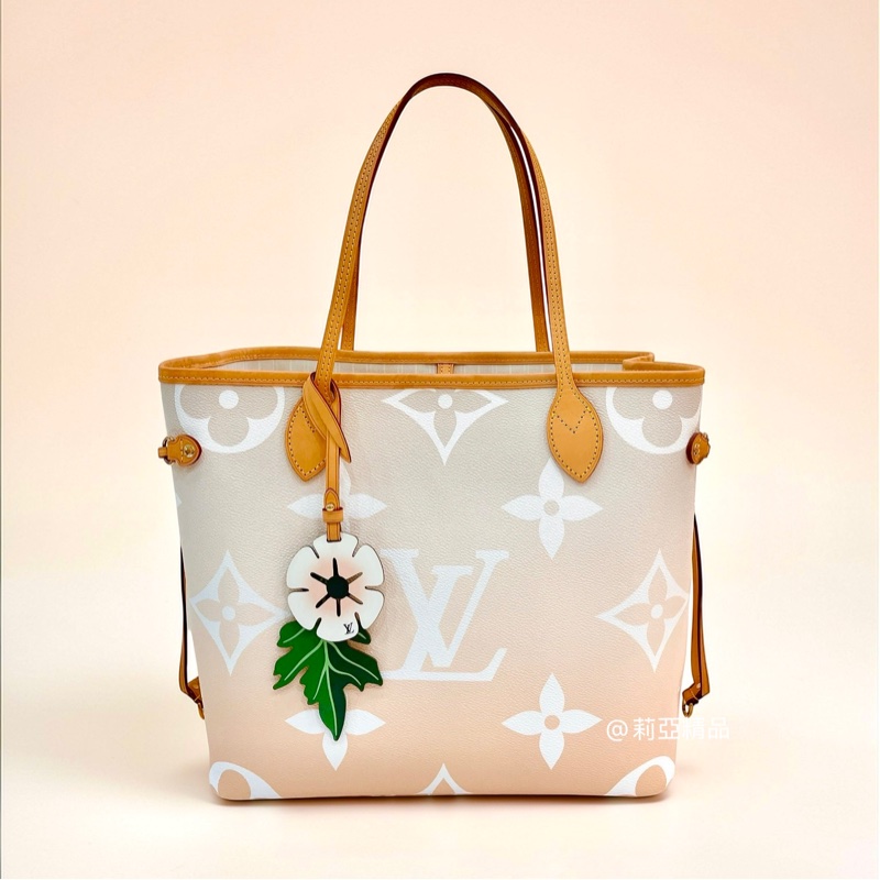 莉亞精品♡LV M45679 粉白漸層 neverfull MM 二手-0