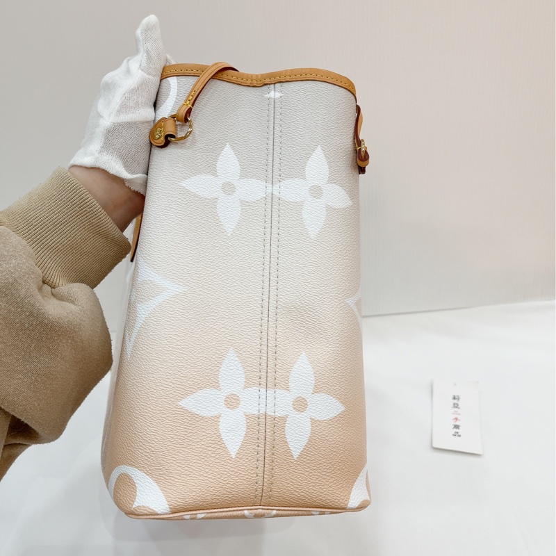 莉亞精品♡LV M45679 粉白漸層 neverfull MM 二手-7