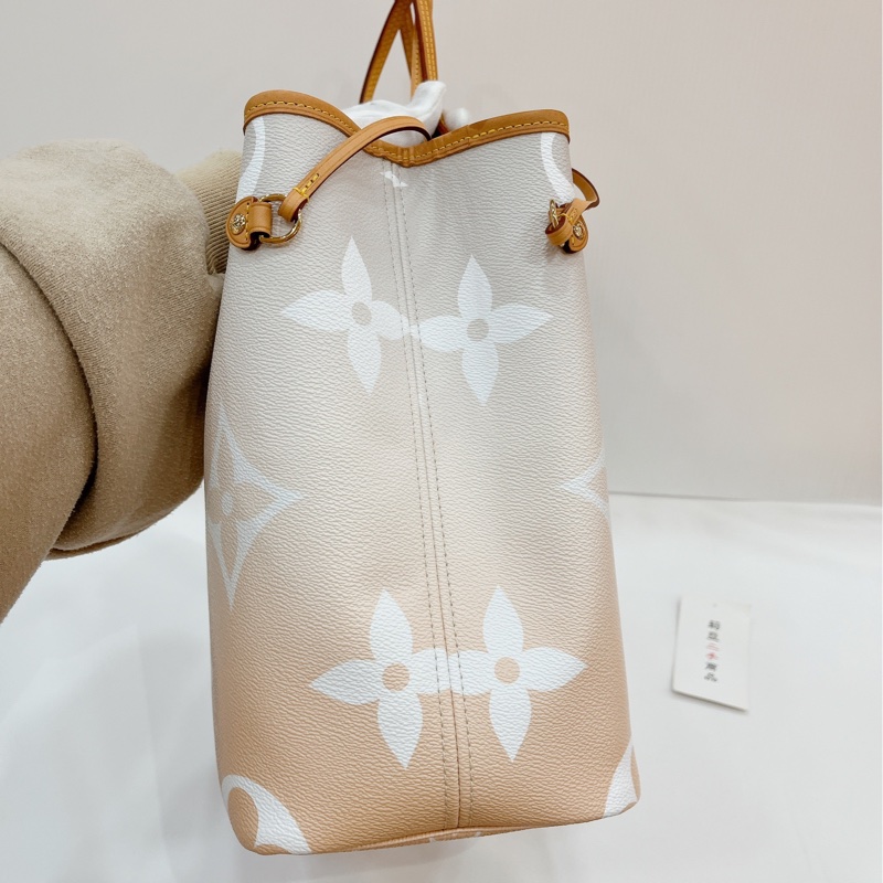 莉亞精品♡LV M45679 粉白漸層 neverfull MM 二手-8