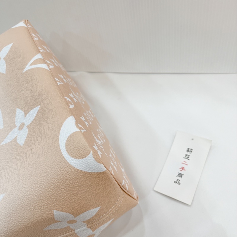 莉亞精品♡LV M45679 粉白漸層 neverfull MM 二手-12