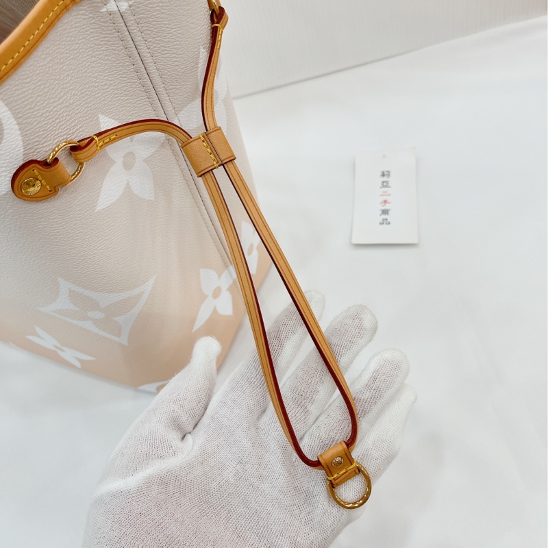 莉亞精品♡LV M45679 粉白漸層 neverfull MM 二手-14