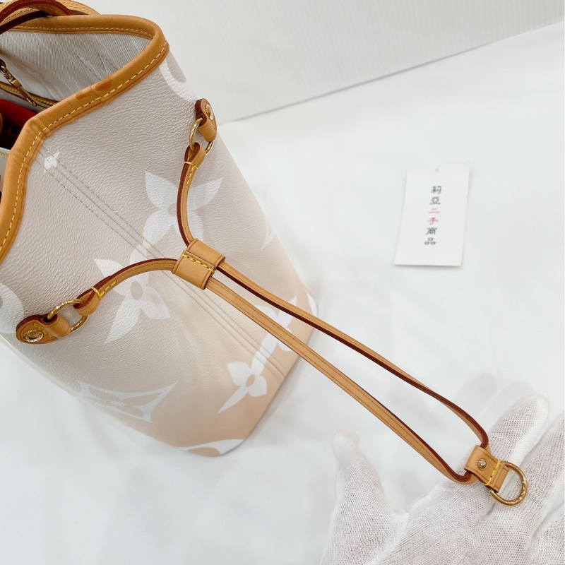 莉亞精品♡LV M45679 粉白漸層 neverfull MM 二手-15