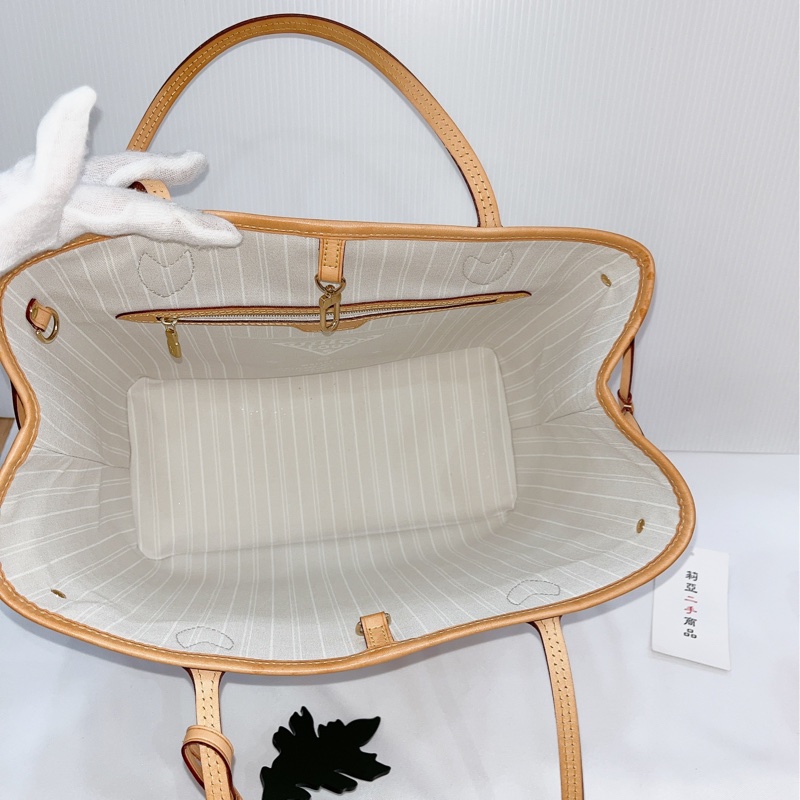 莉亞精品♡LV M45679 粉白漸層 neverfull MM 二手-18