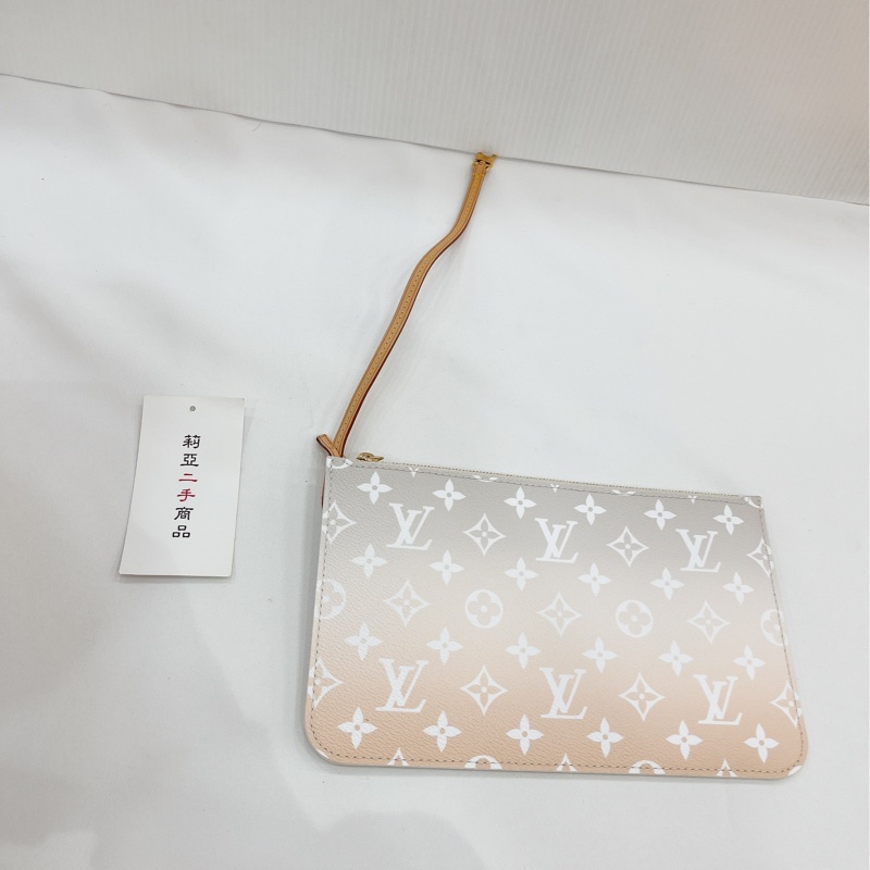 莉亞精品♡LV M45679 粉白漸層 neverfull MM 二手-21