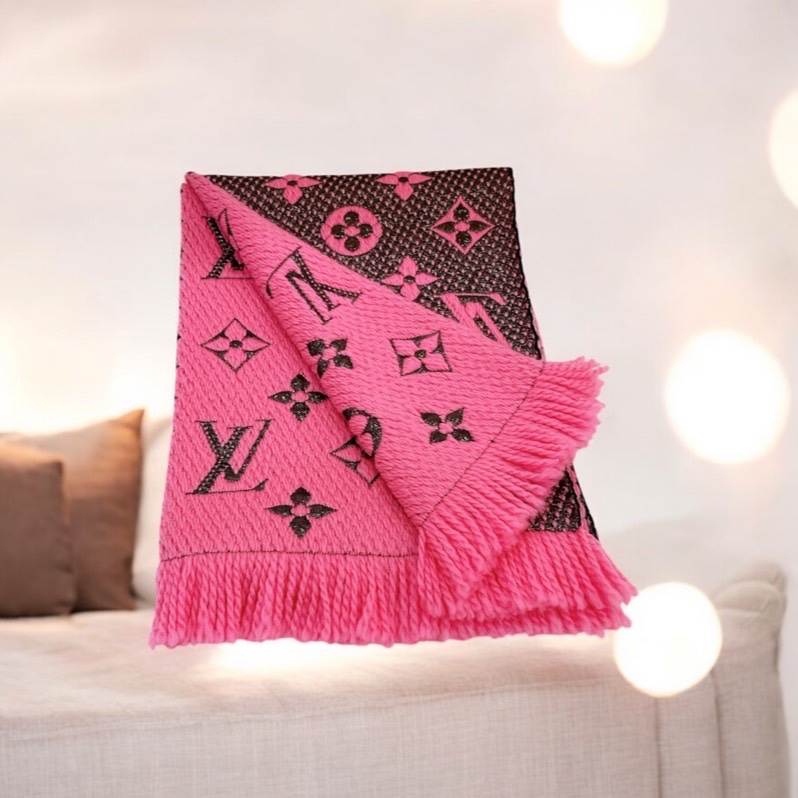 莉亞精品♡LV M76070 桃粉圍巾 二手-0