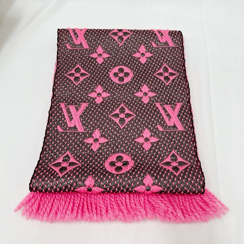 莉亞精品♡LV M76070 桃粉圍巾 二手-2