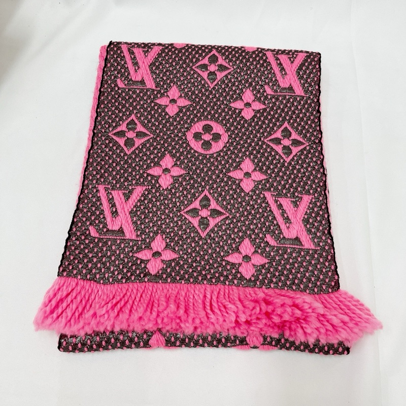 莉亞精品♡LV M76070 桃粉圍巾 二手-6