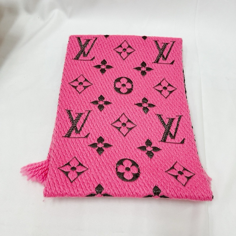 莉亞精品♡LV M76070 桃粉圍巾 二手-7