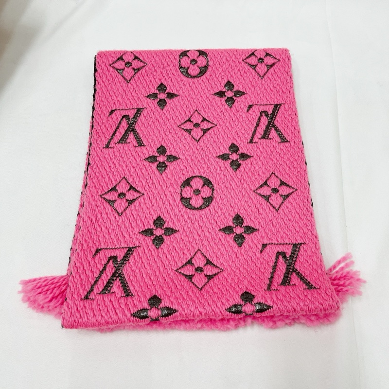 莉亞精品♡LV M76070 桃粉圍巾 二手-9