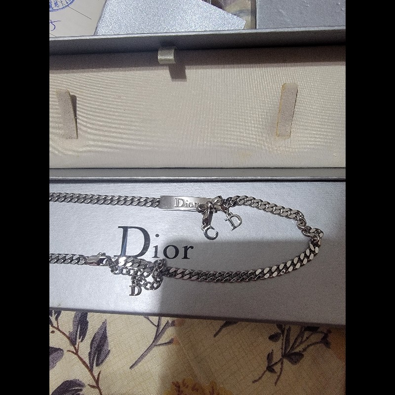 Dior金屬蝴蝶結短項鍊-2